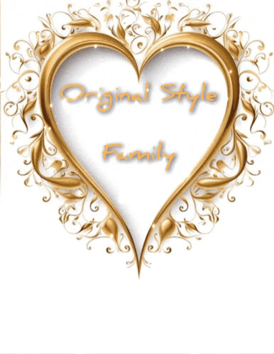 a heart shaped frame with the words original style family written on it