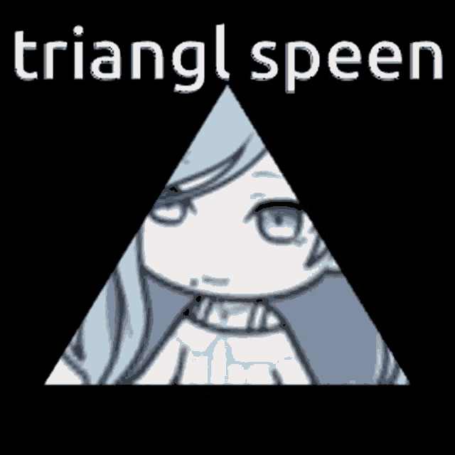 a triangle with a picture of a girl on it and the words triangl speen