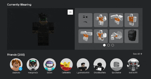 a screenshot of the currently wearing section of a game