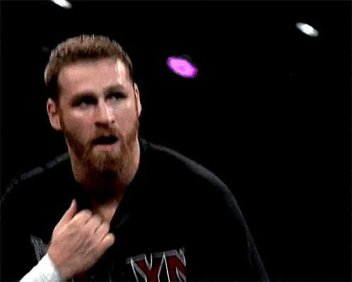 a man with a beard is wearing boxing gloves in a ring
