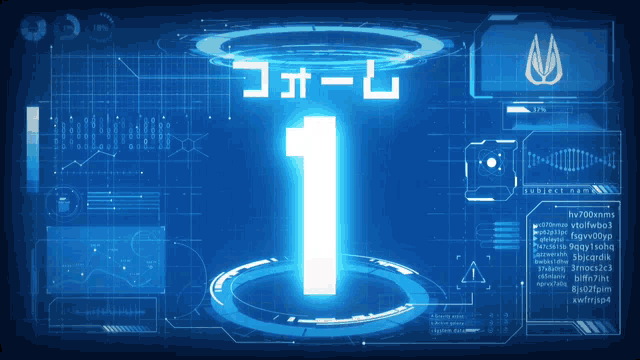 a blue background with the number 1 in the middle of it