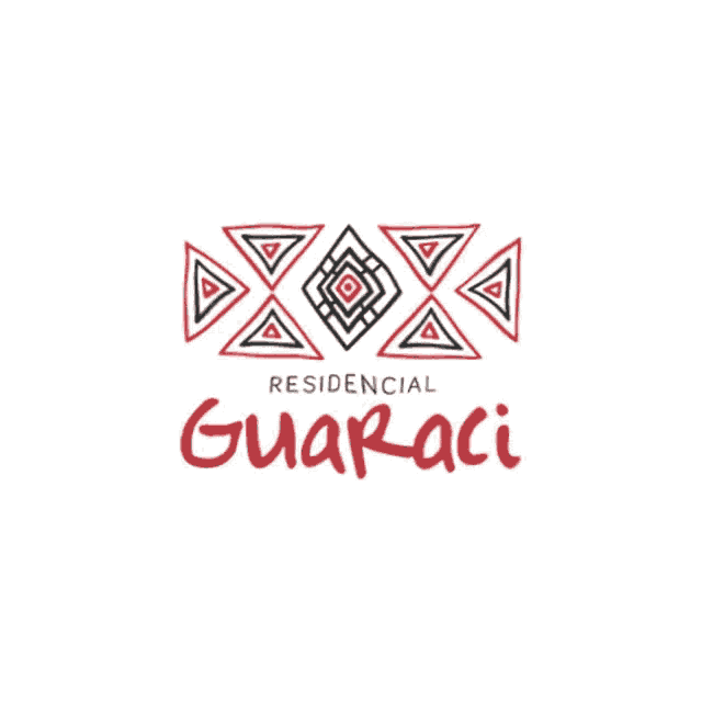 a logo for guaraci residencial with a red and black design