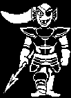 a black and white drawing of a knight holding a spear .