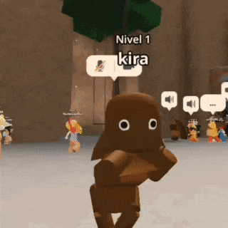 a cartoon character in a video game with a speech bubble saying nivel 1 kira .