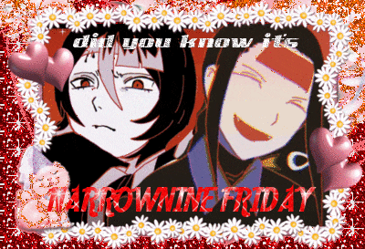 a picture of two anime characters with the words did you know it 's marrowing friday