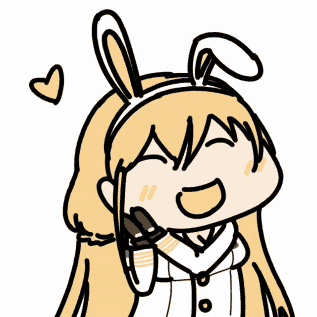 a drawing of a girl wearing bunny ears