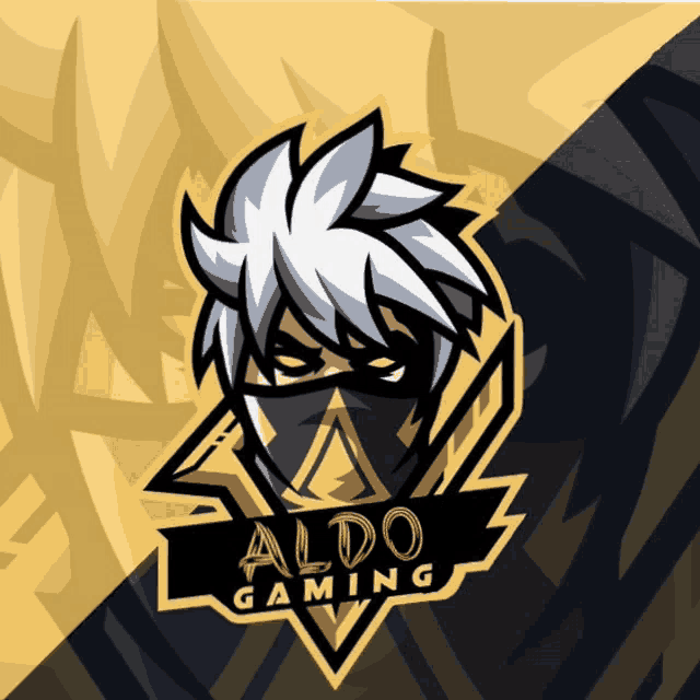 a logo for aldo gaming has a mask on