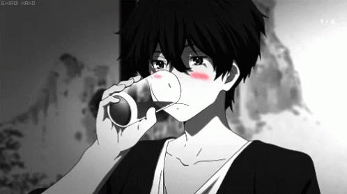 Kaito Drinking GIF - Kaito Drinking Blushing GIFs