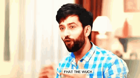 a man with a beard wearing a plaid shirt says that the wuck