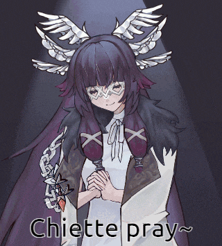 a drawing of a girl with wings and the words chiette pray on the bottom