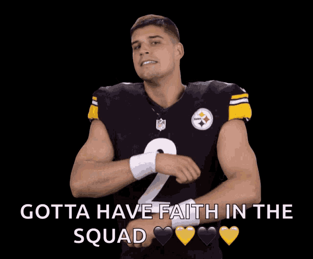 a man in a black jersey with the number 2 on it says gotta have faith in the squad