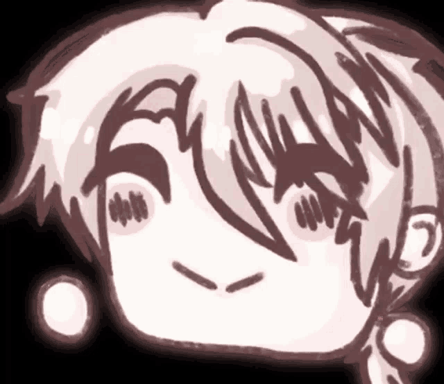 a drawing of a person 's face with a slight smile