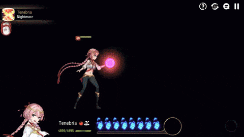 a screenshot of a video game shows a character named tenebria