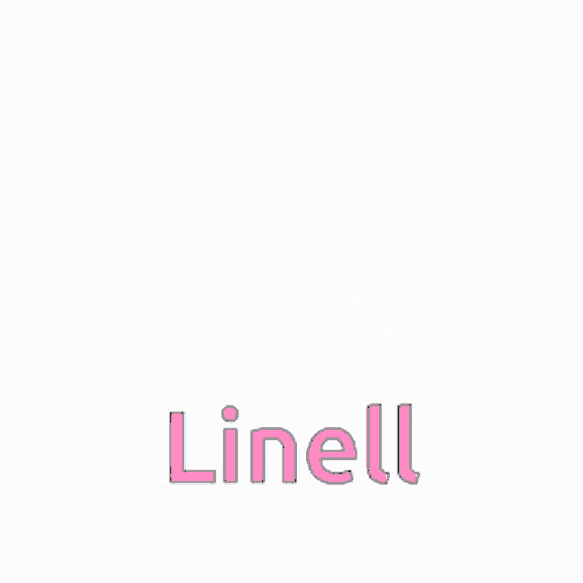 a black and white logo for bless linell with a pink border