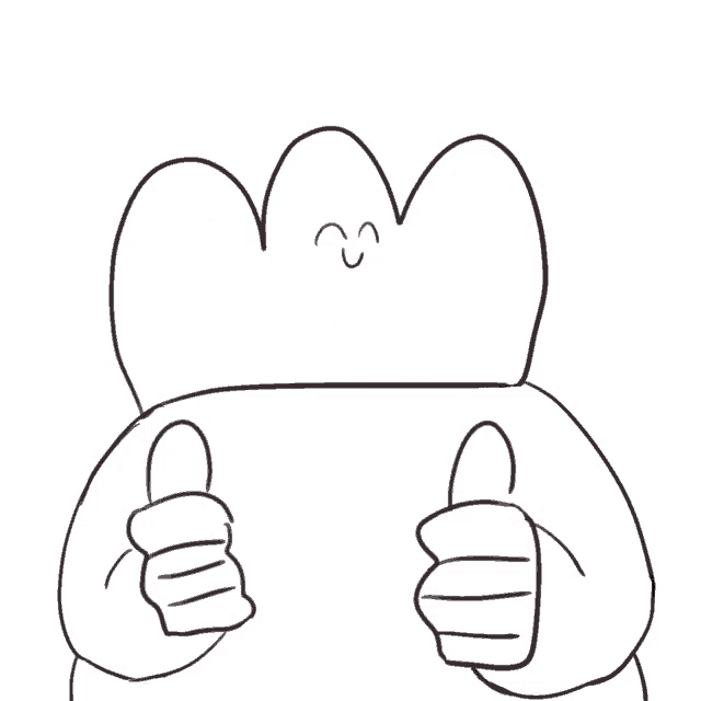 a drawing of a person giving a thumbs up sign