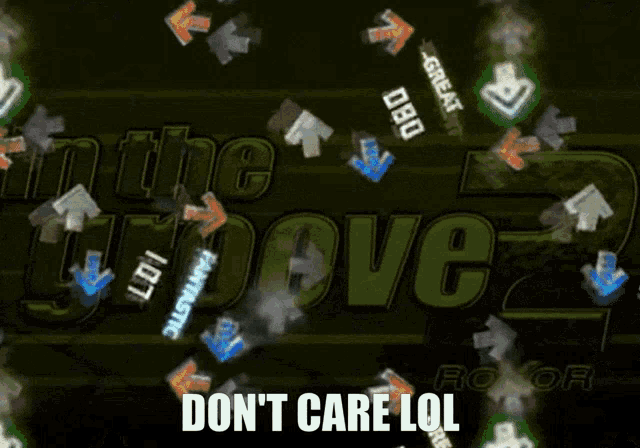 a screenshot of a video game that says " do n't care lol " on the bottom