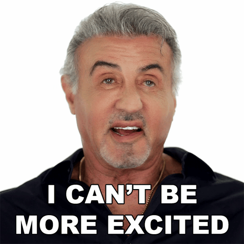I Cant Be More Excited Sylvester Stallone GIF - I Cant Be More Excited Sylvester Stallone The Family Stallone GIFs
