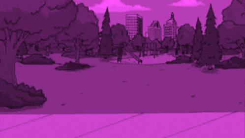a cartoon character from family guy is walking in a park .