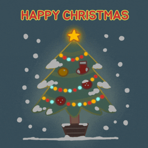 a christmas tree with a star on top and the words happy christmas above it