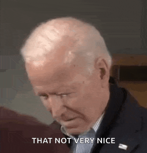 a close up of a man 's face with the words `` that not very nice '' written below him .