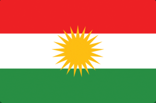 a red white and green flag with a sun in the middle