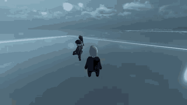 a cartoon character is flying through the air