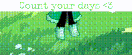 a cartoon of a person standing in the grass with the words count your days < 3