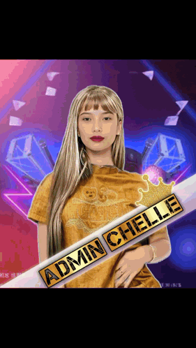 a woman in a yellow shirt with the name admin chelle