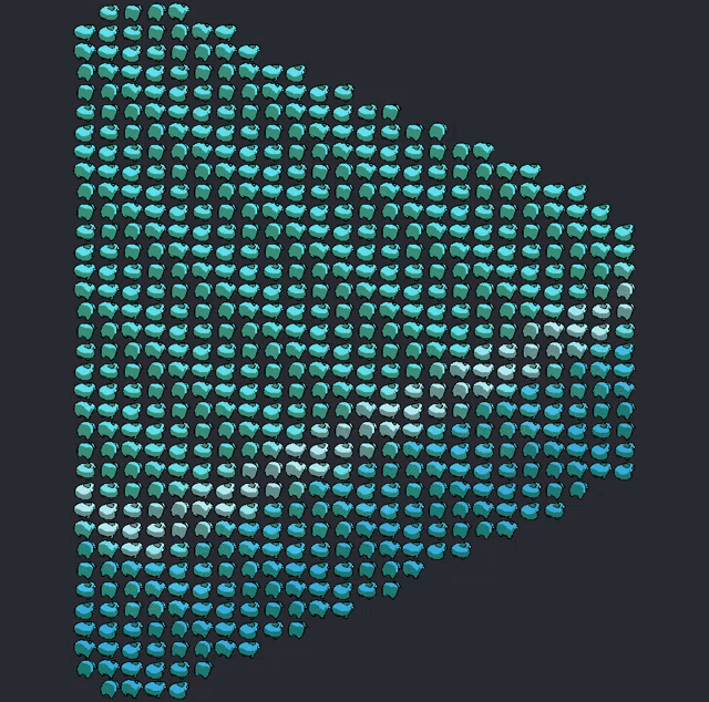 a black background with a pattern of blue dots on it
