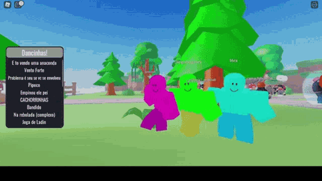 a screenshot of a video game with the words dancinhas on the top