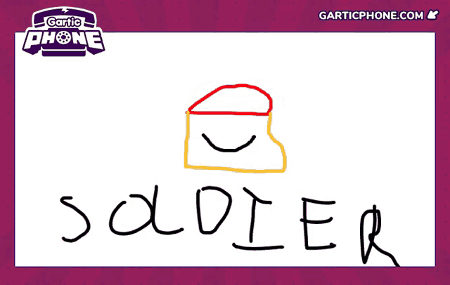a drawing of a soldier with the word soldier written under it