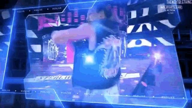 a wrestling match is being broadcasted on sky sports hd