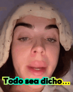 a woman with a bandage on her head says todo sea dicho ...