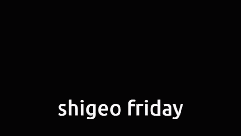 a person is standing in front of a purple background with the words `` shigeo friday '' written on it .