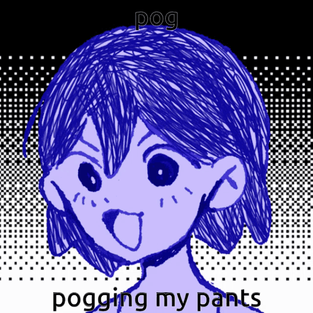 a drawing of a girl with the words pogging my pants underneath it