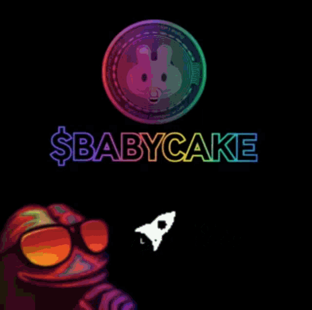 a frog wearing sunglasses is next to a coin that says babycake