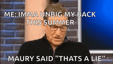 a man with glasses says " me imma unbig my back this summer "