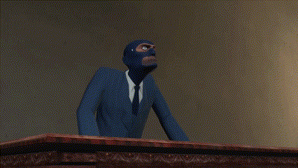a man in a blue suit is pointing with the word objection below him