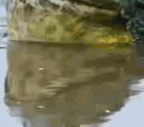 a blurred image of a body of water with a cliff in the background