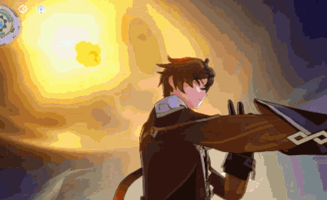 a pixel art of a man holding a sword and a shield