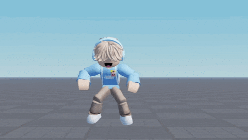 a cartoon character wearing headphones and carrying a backpack