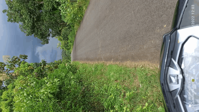 a car is parked on the side of the road