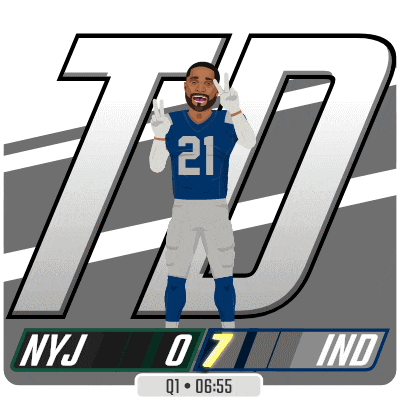 a football player with the number 21 on his jersey giving the peace sign