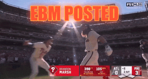 a baseball game is being played in a stadium and the player brandon marsh is at bat