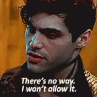 a close up of a man 's face with the words `` there 's no way i won 't allow it ''