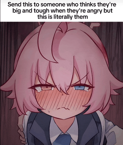 a picture of a girl with a caption that says " send this to someone who thinks they 're big and tough