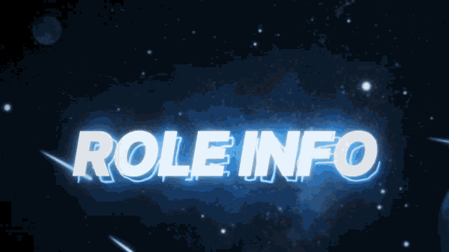 a blue background with the words role info written in white