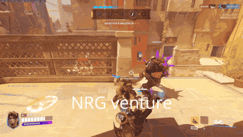 a screen shot of a video game with nrg venture written in the corner