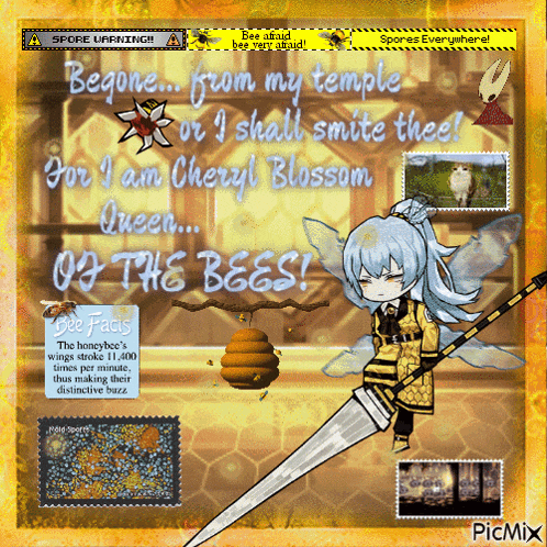 a picture of a fairy with the words begone from my temple or i shall smite thee on the bottom