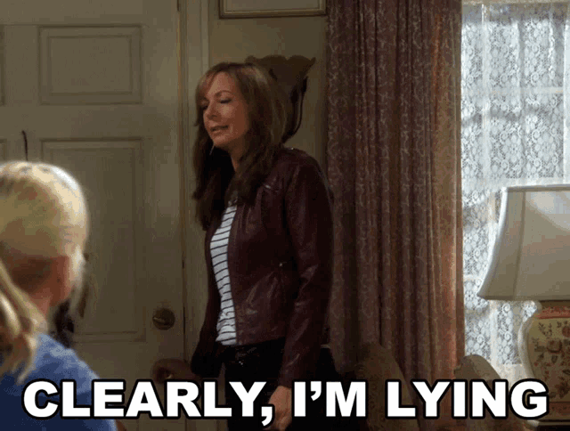 Clearly Im Lying Bonnie Plunkett GIF - Clearly Im Lying Bonnie Plunkett Allison Janney GIFs